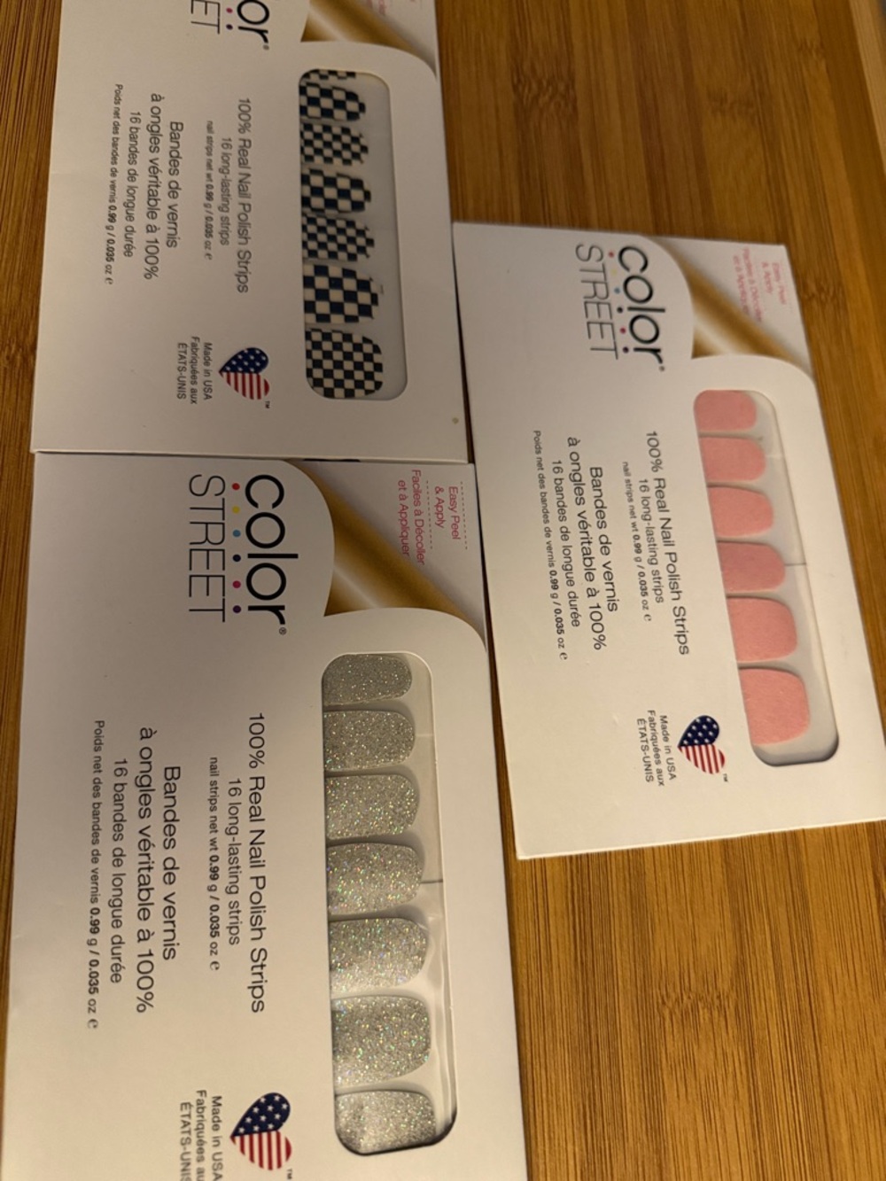 Color Street Pink, Black & Silver Nail Polish Strips